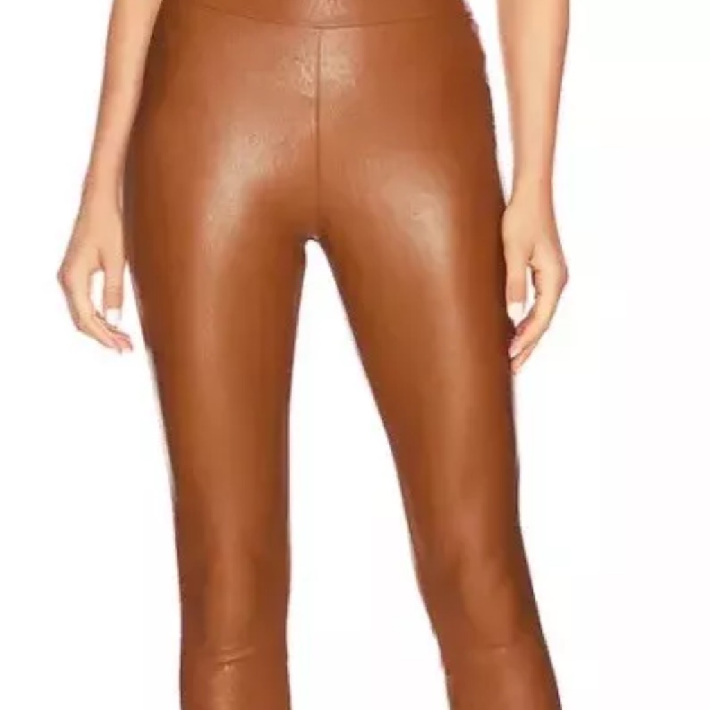 Sleek Paige Sheena Faux Leather Legging Brown Size Xs Skinny High Waist New